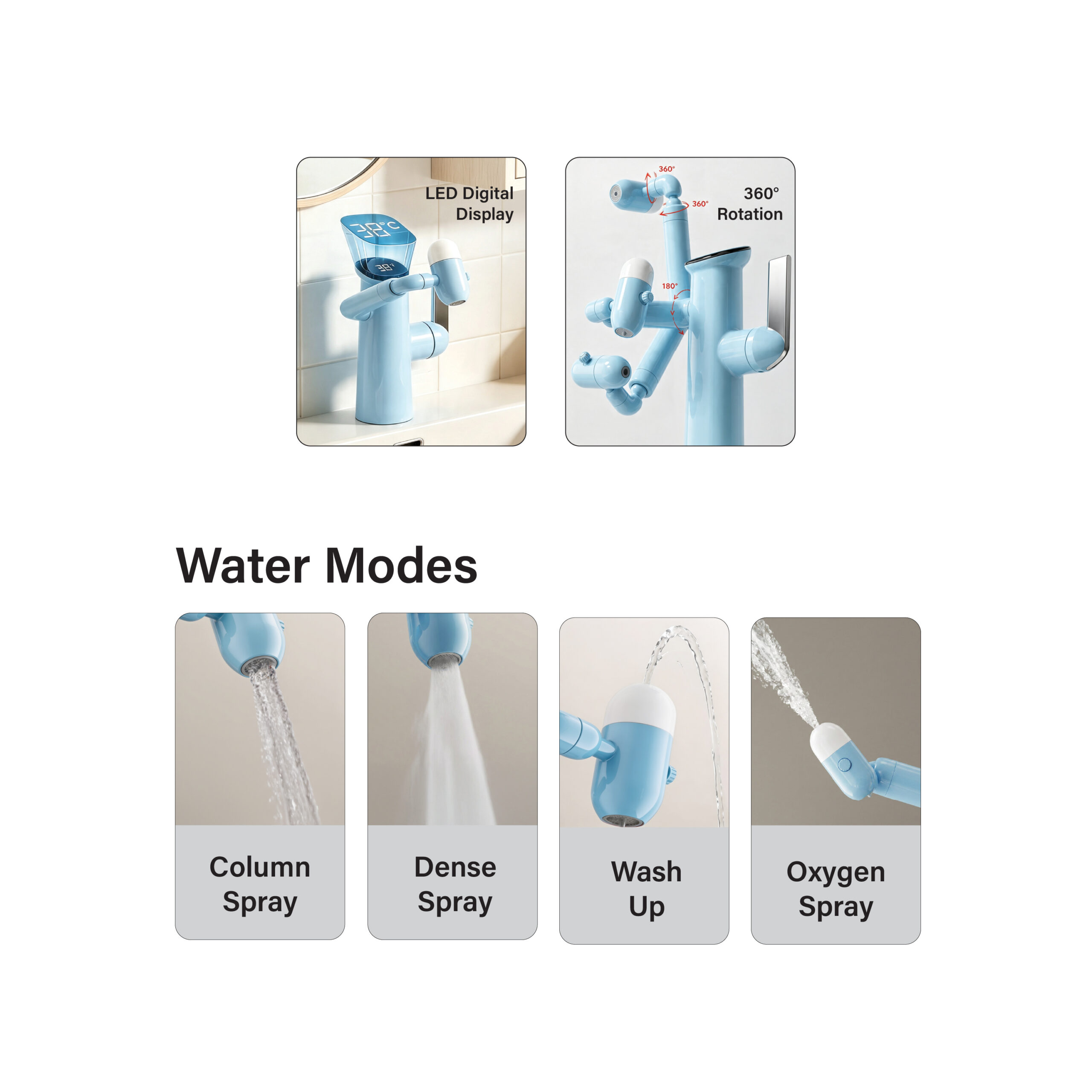 Nova NBM075 4 Modes Basin Mixer with Robotic Spout - Image 4